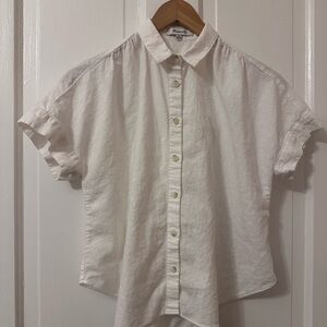 Madewell White Linen Button Down Shirt